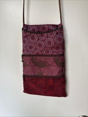 Multi-Tone Red Brocade Maruca Crossbody Bag